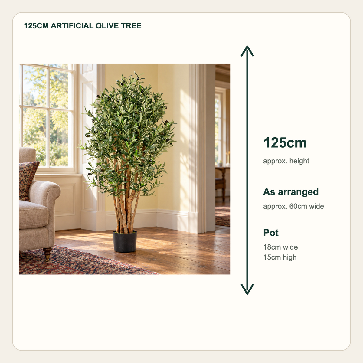 125cm Artificial Olive Tree