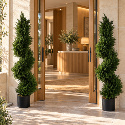 120cm Spiral Cypress Topiary Pair