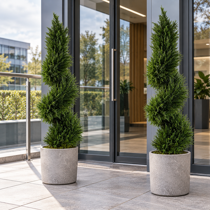 120cm Spiral Cypress Topiary Pair