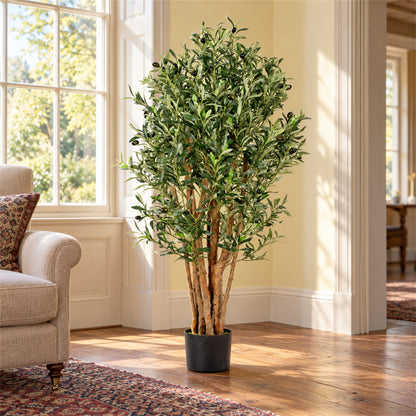 125cm artificial olive tree with real wood stems and weighted pot